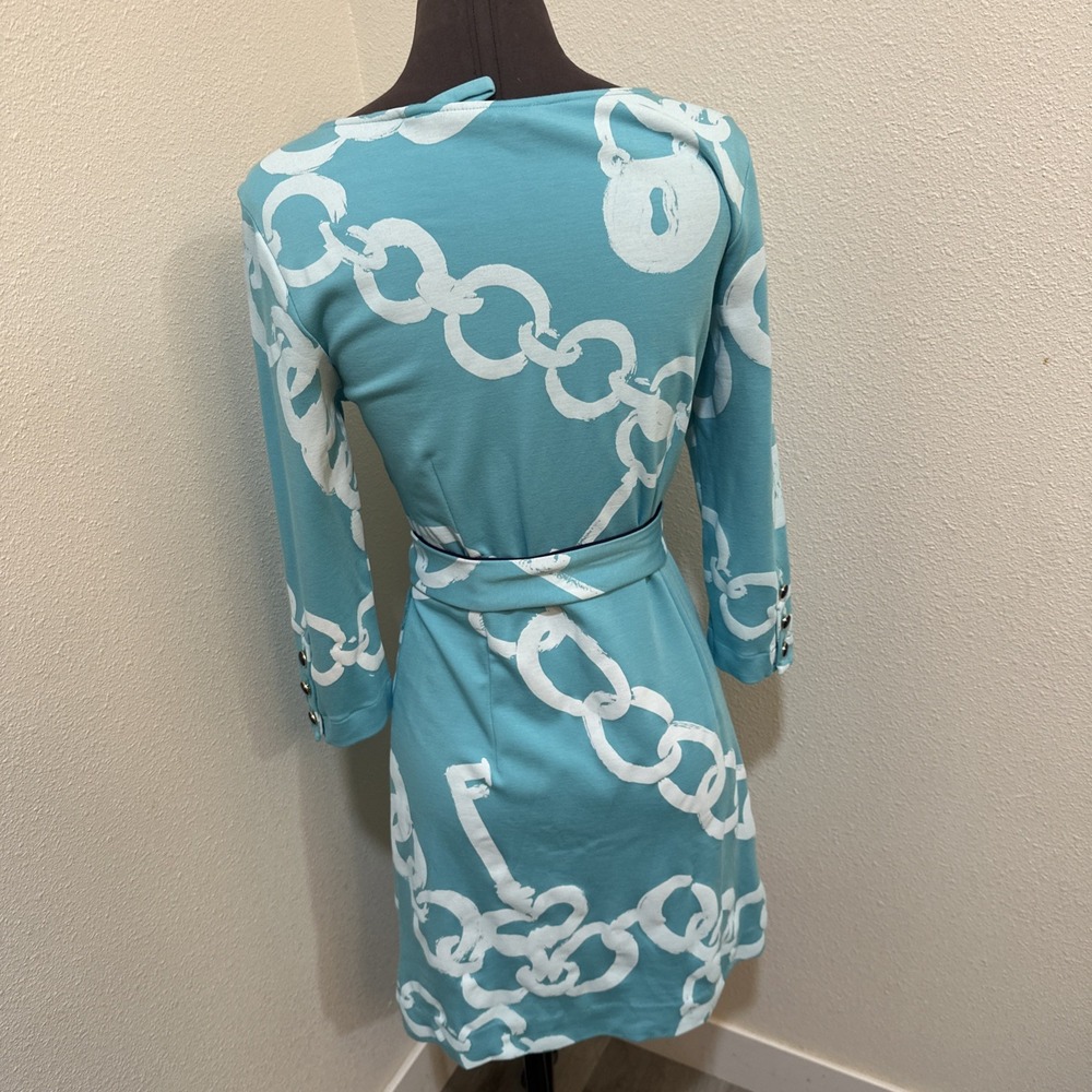 Lilly Pullitzer Jonah Posh Ponte KeyChain Print Belted Rayon Dress Small - Picture 8 of 11